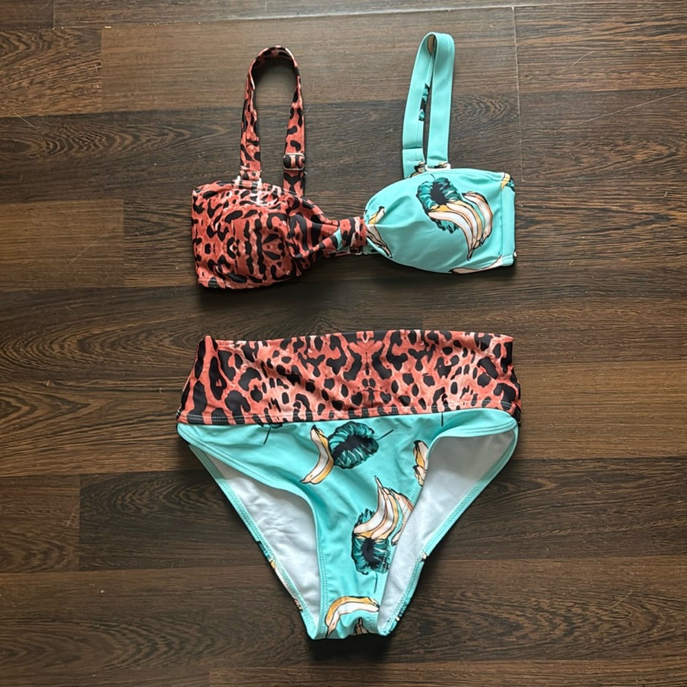 Two Piece Multi-Pattern Tropical Bikini Medium